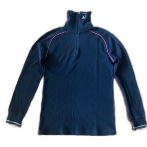 Maser Navy Turtle Neck Zipper Sweater Size M